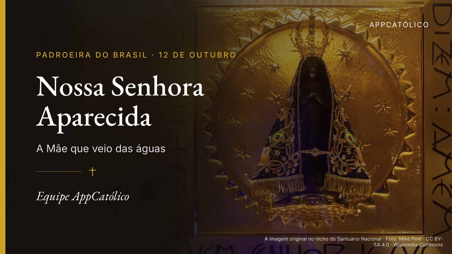 A imagem original no nicho do Santuário Nacional de Aparecida, Photograph by Mike Peel (www.mikepeel.net).